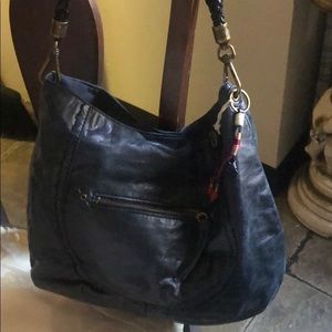 Blue All Leather Bag